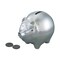 Contemporary Home Living 5" Metallic Silver Nickel-Plated Large Piggy Coin Bank